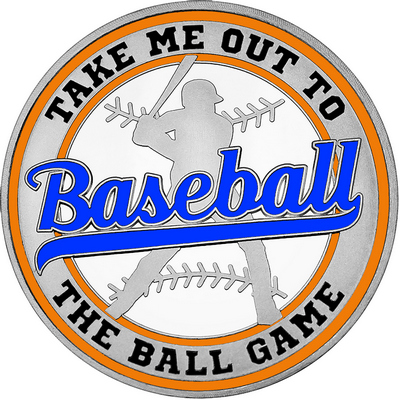 Royal Blue "Baseball" with Orange Outer Circular Borders